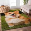 Cute Corgi Rug Sport Decor Gift Floor Decor Living Room Carpet Rug Area Rug - db8faa103312