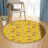 Cute Corgi Head Round Carpet Floor Rug Living Room Bedroom Decor Round Area Rug Carpet