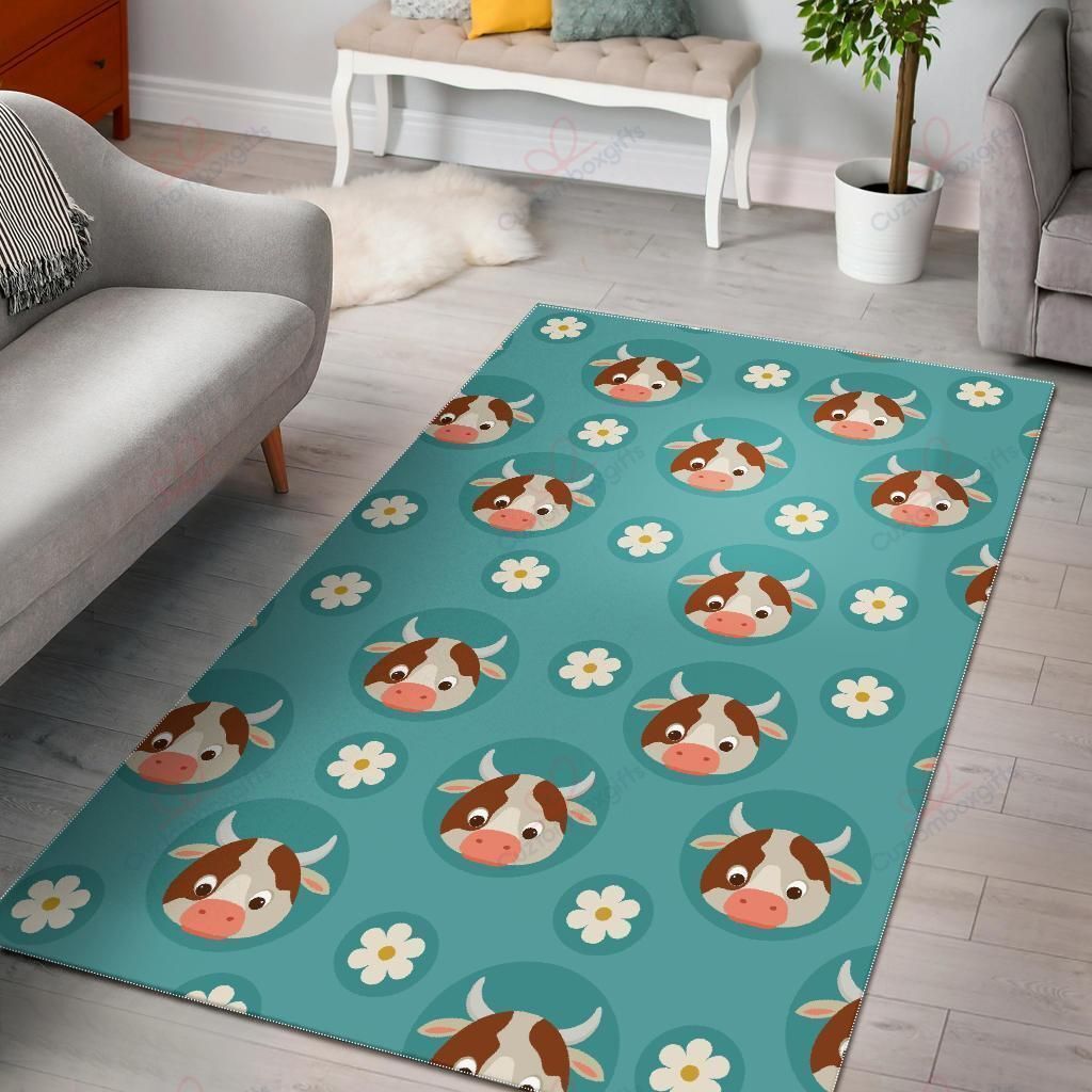 Cute Cow And Daisy Flower Pattern Rug Sport Decor Gift Floor Decor Living Room Carpet Rug Area Rug - f7aa6dcb60e6 Cute Cow And Daisy Flower Pattern Rug Sport Decor Gift Floor Decor Living Room Carpet Rug Area Rug - f7aa6dcb60e6