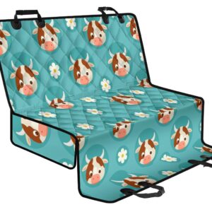 Cute Cow And Daisy Flower Pattern Print Pet Car Back Seat Cover - 01b740c8a9d8
