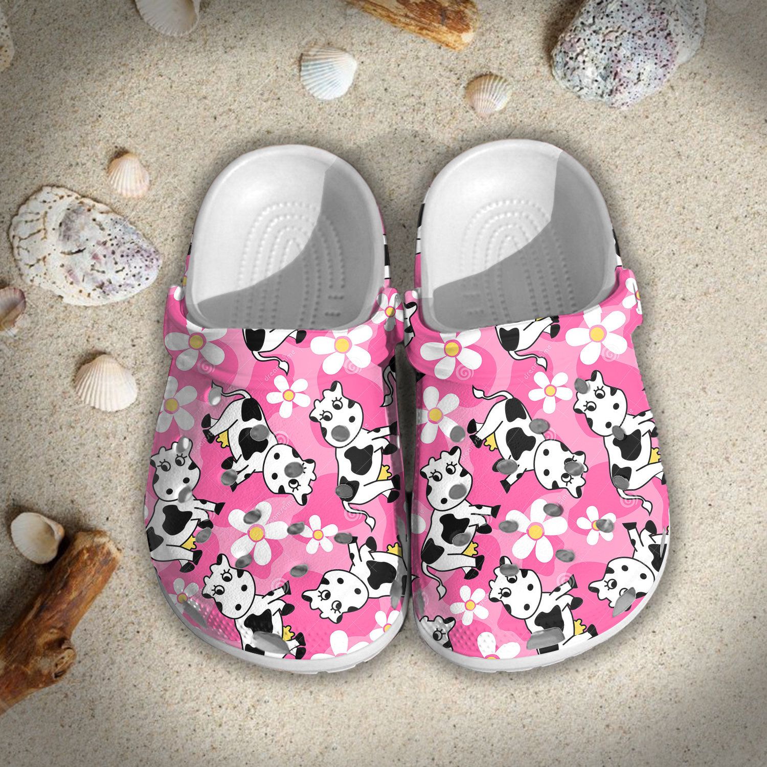 Cute Cow Flowers Crocs Crocband Clog Comfortable For Mens Womens Classic Clog Water Shoes Cute Cow Flowers Crocs Crocband Clog Comfortable For Mens Womens Classic Clog Water Shoes