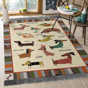 Cute Dachshund Rug Sport Decor Gift Floor Decor Living Room Carpet Rug Area Rug - d5b608778ed4