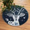 Cute Deer Round Carpet Floor Rug Living Room Bedroom Decor Round Area Rug Carpet
