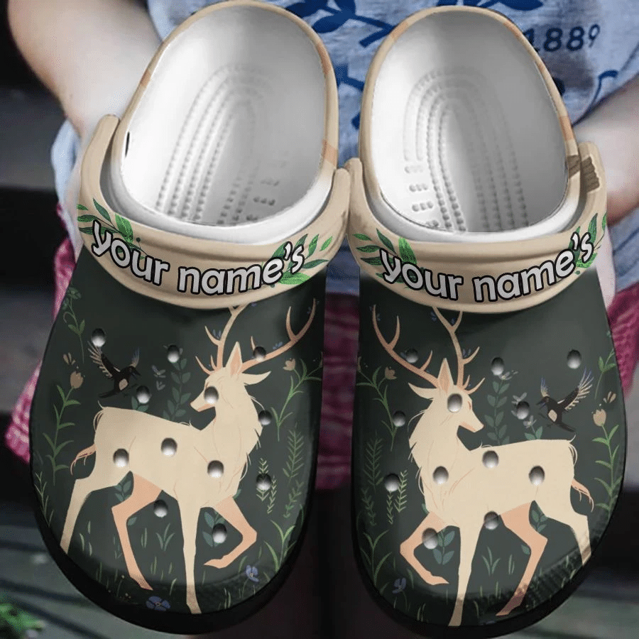 Cute Deer Playing With Bird Crocs Clog Shoes Crocbland Clog Birthday Gifts For Man Woman Cute Deer Playing With Bird Crocs Clog Shoes Crocbland Clog Birthday Gifts For Man Woman