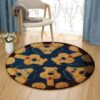 Cute Dog Round Carpet Floor Rug Living Room Bedroom Decor Round Area Rug Carpet