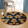 Cute Dog Round Carpet Floor Rug Living Room Bedroom Decor Round Area Rug Carpet