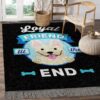 Cute Dog Loyal Friend Til The End Rug Sport Decor Gift Floor Decor Living Room Carpet Rug Area Rug - 2b494aa09767