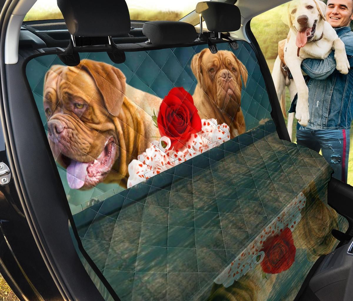 Cute Dogue De Bordeaux And Red Rose Car Back Seat Cover Dog Car Seat Covers - a6584d7d0204 Cute Dogue De Bordeaux And Red Rose Car Back Seat Cover Dog Car Seat Covers - a6584d7d0204