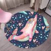 Cute Dolphin Round Carpet Floor Rug Living Room Bedroom Decor Round Area Rug Carpet