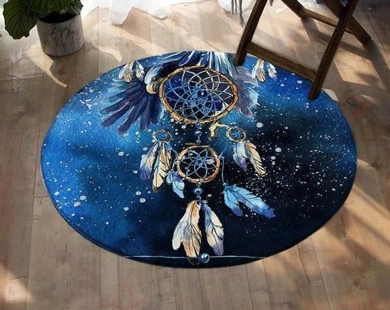 Cute Dreamcatcher Round Carpet Floor Rug Living Room Bedroom Decor Round Area Rug Carpet Cute Dreamcatcher Round Carpet Floor Rug Living Room Bedroom Decor Round Area Rug Carpet