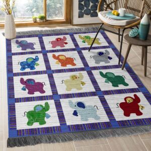 Cute Elephant Rug Sport Decor Gift Floor Decor Living Room Carpet Rug Area Rug - 2e5cb9745962