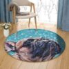 Cute French Bulldog Round Carpet Floor Rug Living Room Bedroom Decor Round Area Rug Carpet