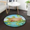 Cute Frogs Round Carpet Floor Rug Living Room Bedroom Decor Round Area Rug Carpet