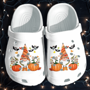 Cute Gnome Pumpkin Autume Halloween Crocs Clog Shoes Clog – Thanksgiving Crocs Clog Crocband Clog Birthday Gift For Boy Girl
