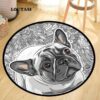Cute Mandala Pug Round Carpet Floor Rug Living Room Bedroom Decor Round Area Rug Carpet