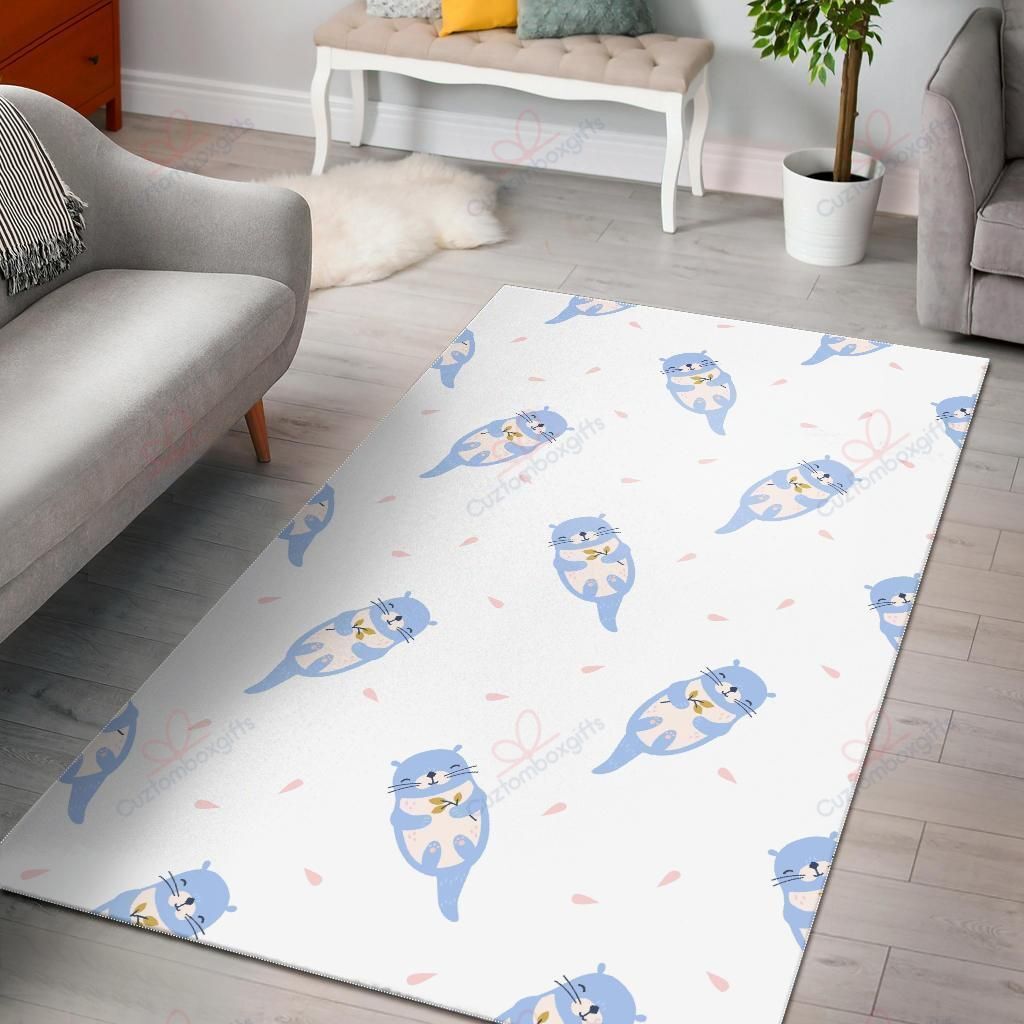 Cute Otter Pattern Rug Sport Decor Gift Floor Decor Living Room Carpet Rug Area Rug - 4c9baee65e22 Cute Otter Pattern Rug Sport Decor Gift Floor Decor Living Room Carpet Rug Area Rug - 4c9baee65e22
