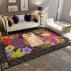 Cute Owl And Flowers Rug Sport Decor Gift Floor Decor Living Room Carpet Rug Area Rug - 4706fdb22faa