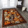 Cute Owl Pumpkin Halloween Rug Sport Decor Gift Floor Decor Living Room Carpet Rug Area Rug - 2b3b34a39c73