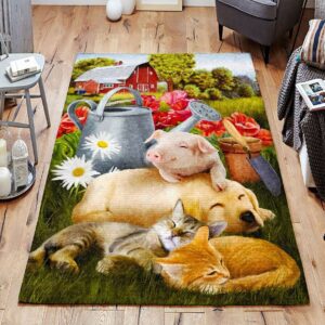 Cute Pet At Farm Rug Sport Decor Gift Floor Decor Living Room Carpet Rug Area Rug - 88b3c868cda2