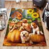 Cute Pets And Pumpkin Rug Sport Decor Gift Floor Decor Living Room Carpet Rug Area Rug - 8d891cfbc91b