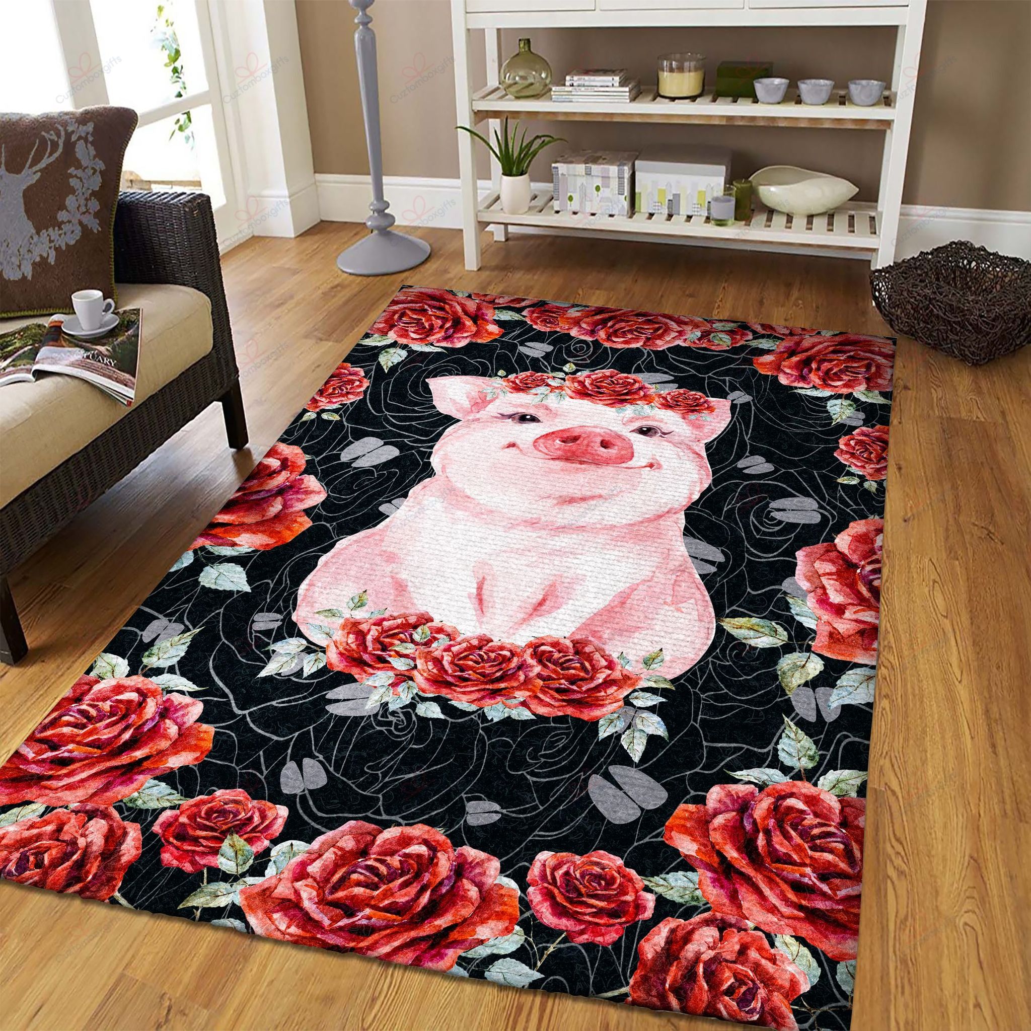 Cute Pig Rose Rug Sport Decor Gift Floor Decor Living Room Carpet Rug Area Rug - 3d1858ca60d9 Cute Pig Rose Rug Sport Decor Gift Floor Decor Living Room Carpet Rug Area Rug - 3d1858ca60d9