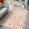 Cute Pink Daisy Pattern Rug Sport Decor Gift Floor Decor Living Room Carpet Rug Area Rug - 52d9978b4ad3