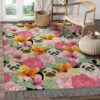 Cute Pitbull Dog And Flowers Rug Sport Decor Gift Floor Decor Living Room Carpet Rug Area Rug - 335558921a9a