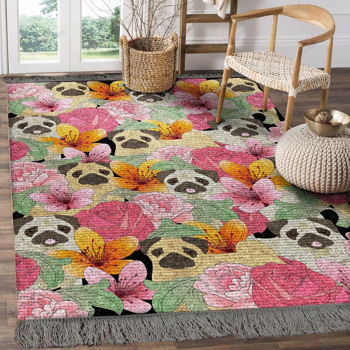 Cute Pitbull Dog And Flowers Rug Sport Decor Gift Floor Decor Living Room Carpet Rug Area Rug - 335558921a9a Cute Pitbull Dog And Flowers Rug Sport Decor Gift Floor Decor Living Room Carpet Rug Area Rug - 335558921a9a