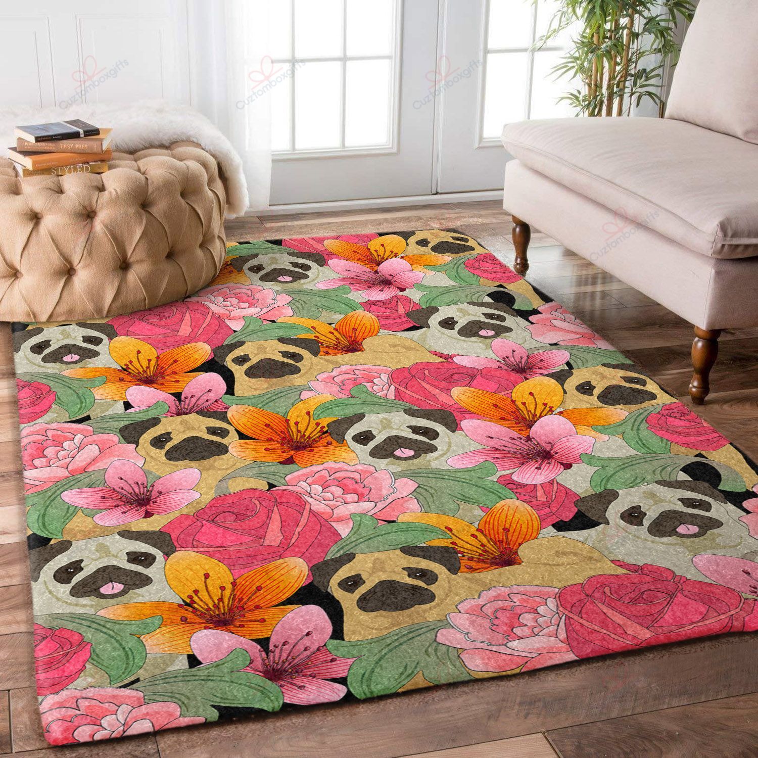 Cute Pitbull Dog And Flowers Rug Sport Decor Gift Floor Decor Living Room Carpet Rug Area Rug - 35ef5399b021 Cute Pitbull Dog And Flowers Rug Sport Decor Gift Floor Decor Living Room Carpet Rug Area Rug - 35ef5399b021