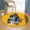 Cute Police Pug Eating Pink Donuts Round Carpet Floor Rug Living Room Bedroom Decor Round Area Rug Carpet