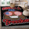 Cute Poop Emoji Smells Like Freedom American Flag Sunglasses Rug Sport Decor Gift Floor Decor Living Room Carpet Rug Area Rug - 68476c3f711d