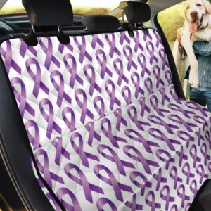 Cute Purple And White Pancreatic Cancer Car Back Seat Cover Dog Car Seat Covers - d30a22e7057b