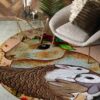 Cute Rabbit Round Carpet Floor Rug Living Room Bedroom Decor Round Area Rug Carpet