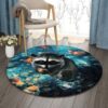 Cute Racoon Round Carpet Floor Rug Living Room Bedroom Decor Round Area Rug Carpet