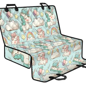 Cute Rainbow Unicorn Pattern Print Pet Car Back Seat Cover - 86b33e3addb0