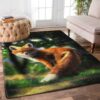 Cute Red Fox In Forest Rug Sport Decor Gift Floor Decor Living Room Carpet Rug Area Rug - 2feac0425724