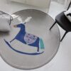 Cute Reindeer Toy Round Carpet Floor Rug Living Room Bedroom Decor Round Area Rug Carpet