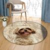 Cute Shih Tzu Dog Round Carpet Floor Rug Living Room Bedroom Decor Round Area Rug Carpet