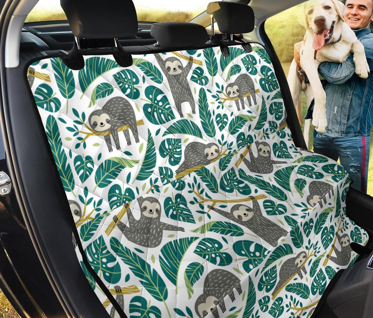 Cute Sloth Tropical Pattern Car Back Seat Cover Dog Car Seat Covers - c1cc5b4567a2 Cute Sloth Tropical Pattern Car Back Seat Cover Dog Car Seat Covers - c1cc5b4567a2