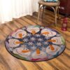 Cute Snowman Round Carpet Floor Rug Living Room Bedroom Decor Round Area Rug Carpet