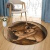 Cute Squirrel Round Carpet Floor Rug Living Room Bedroom Decor Round Area Rug Carpet
