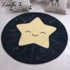 Cute Star Round Carpet Floor Rug Living Room Bedroom Decor Round Area Rug Carpet