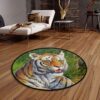 Cute Tiger Round Carpet Floor Rug Living Room Bedroom Decor Round Area Rug Carpet