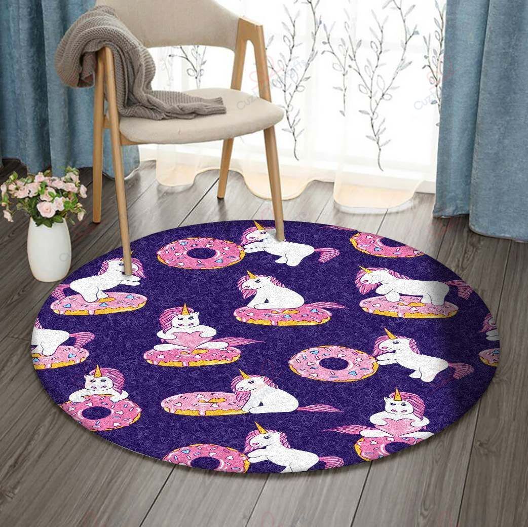 Cute Unicorn And Donut Round Carpet Floor Rug Living Room Bedroom Decor Round Area Rug Carpet Cute Unicorn And Donut Round Carpet Floor Rug Living Room Bedroom Decor Round Area Rug Carpet