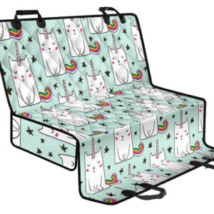 Cute Unicorn Cat Pattern Print Pet Car Back Seat Cover - a7934267b193