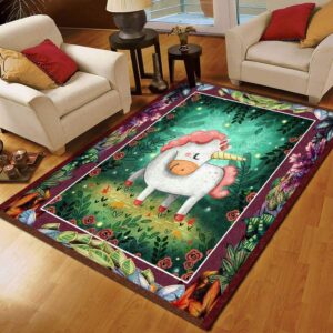 Cute Unicorn Rug Sport Decor Gift Floor Decor Living Room Carpet Rug Area Rug - cb3d5a471360