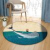 Cute Whale Round Carpet Floor Rug Living Room Bedroom Decor Round Area Rug Carpet