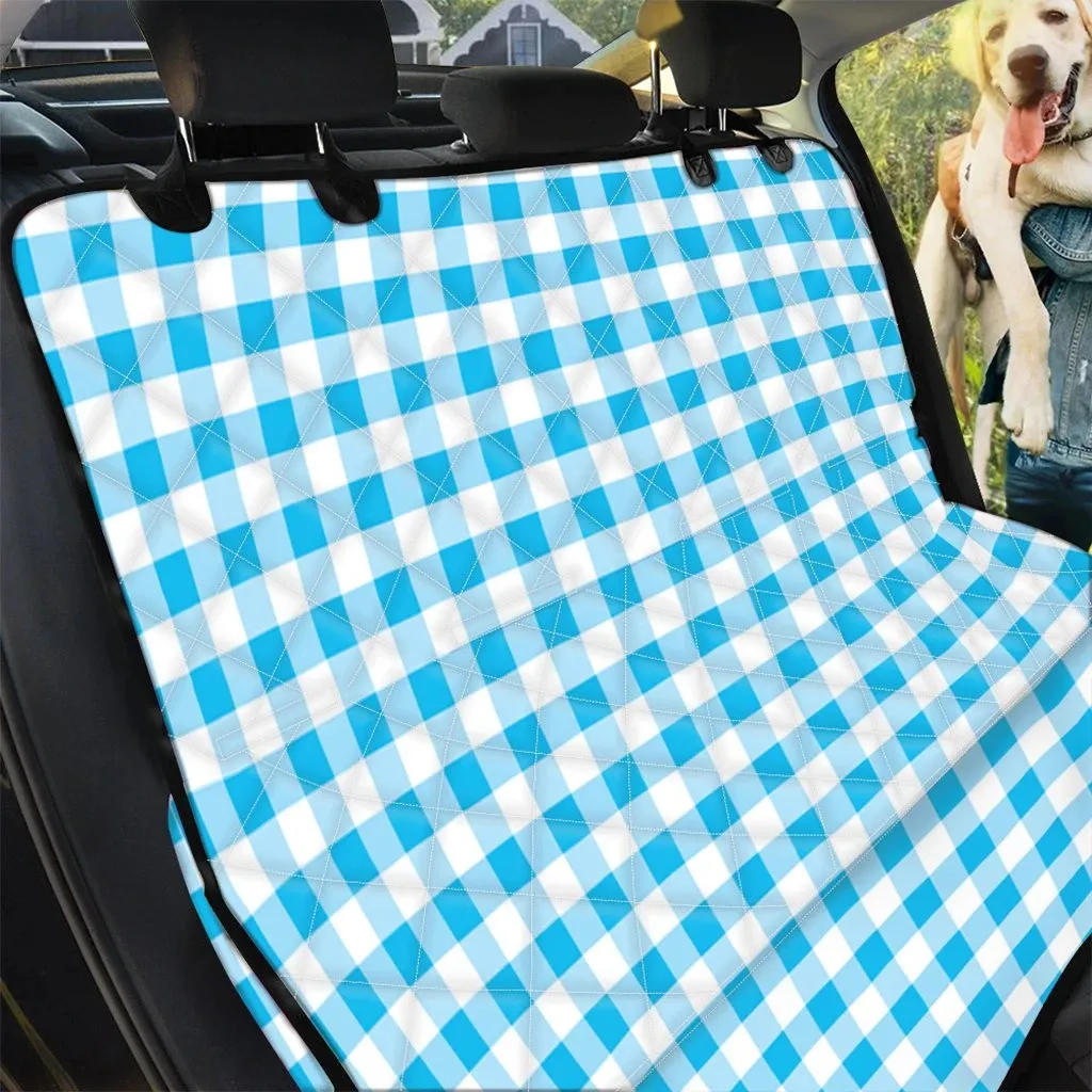 Cyan Blue And White Gingham Car Back Seat Cover Dog Car Seat Covers - 827b9590b81a Cyan Blue And White Gingham Car Back Seat Cover Dog Car Seat Covers - 827b9590b81a