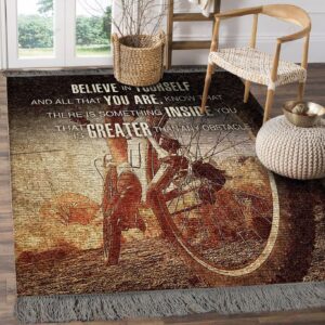 Cycling Believe In Yourself Rug Sport Decor Gift Floor Decor Living Room Carpet Rug Area Rug - e1fc1054a232