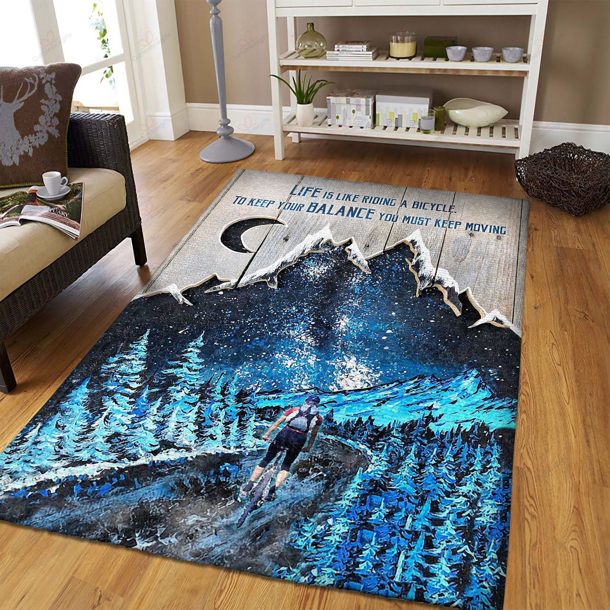 Cycling Forest Night Rug Sport Decor Gift Floor Decor Living Room Carpet Rug Area Rug - f332fb6e44b0 Cycling Forest Night Rug Sport Decor Gift Floor Decor Living Room Carpet Rug Area Rug - f332fb6e44b0